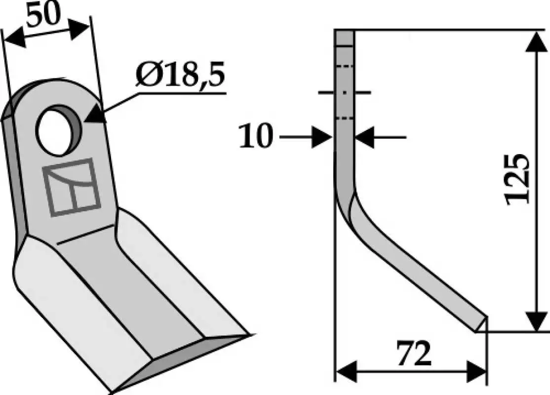 Y-Messer 125x50mm